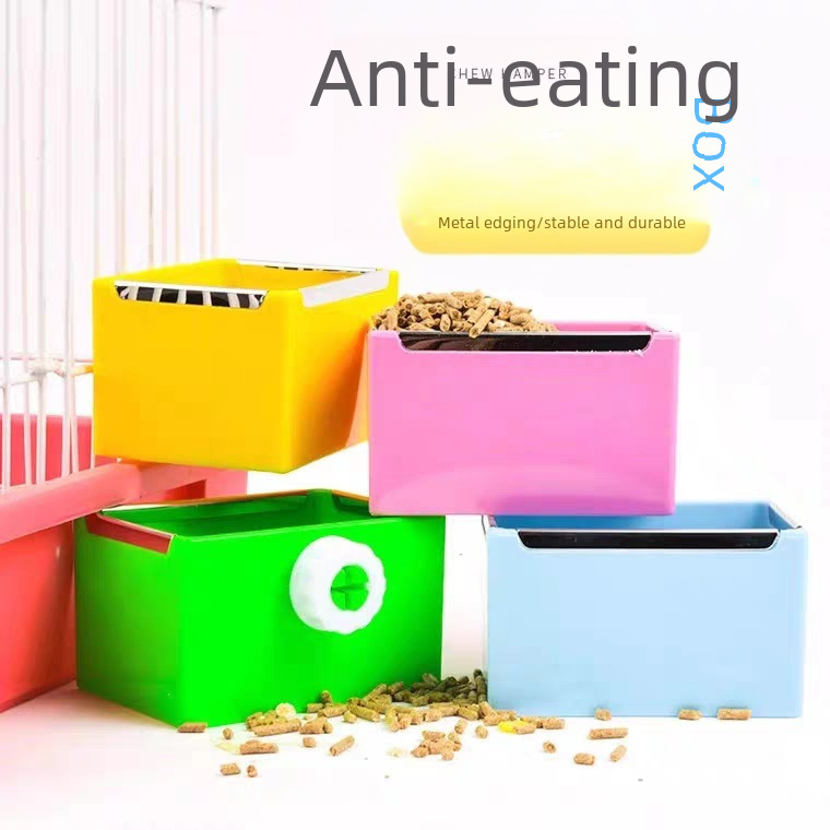 Rabbit Food Box Anti-biting Anti-picking Totoro Dutch Pig Guinea Pig Anti-turning Fixed Bowl Food Trough Rabbit Supplies