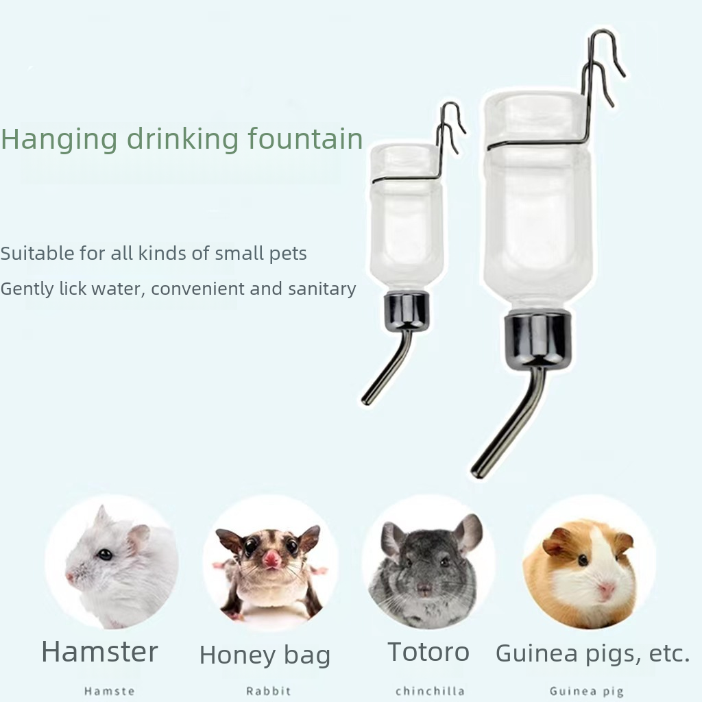 In stock pet water bottle hanging drinker hamster Chinchilla rabbit Dutch pig squirrel guinea pig automatic water feeder