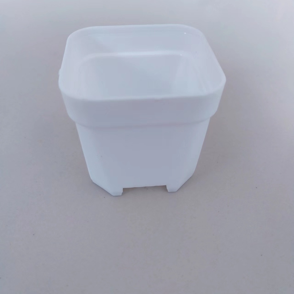 White 4cm Caliber Mini Small Bonsai Fleshy Seedling Growing Plastic Flower Pot Fleshy Growing White Square Pot