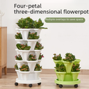 Four-petal Strawberry Stereo Pot Superposable Balcony Vegetable Pot Four-petal Flower Pot Four-petal Strawberry Stereo Pot No Space