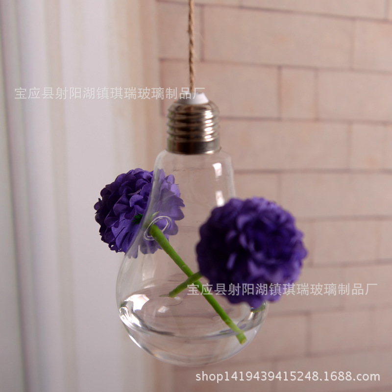 Fleshy Plant Vase Fashion Home Accessories Ornaments Bulb-shaped Hanging Glass Hydroponic Vase Bulb Vase