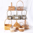 Flower Basket Flower-arranging Basket Rattan Hand-held Basket Woven Basket Flowers Flower Basket Pastoral Flower Child Petals Small Basket Bamboo Basket