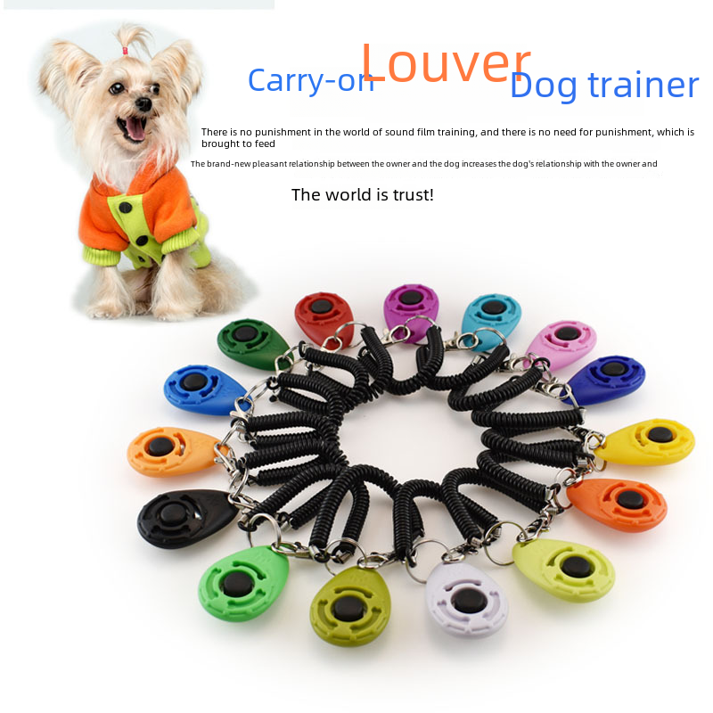 Pet trainer Oval Clicker dog training Clicker dog training Clicker dog training toy long bracelet Black Press