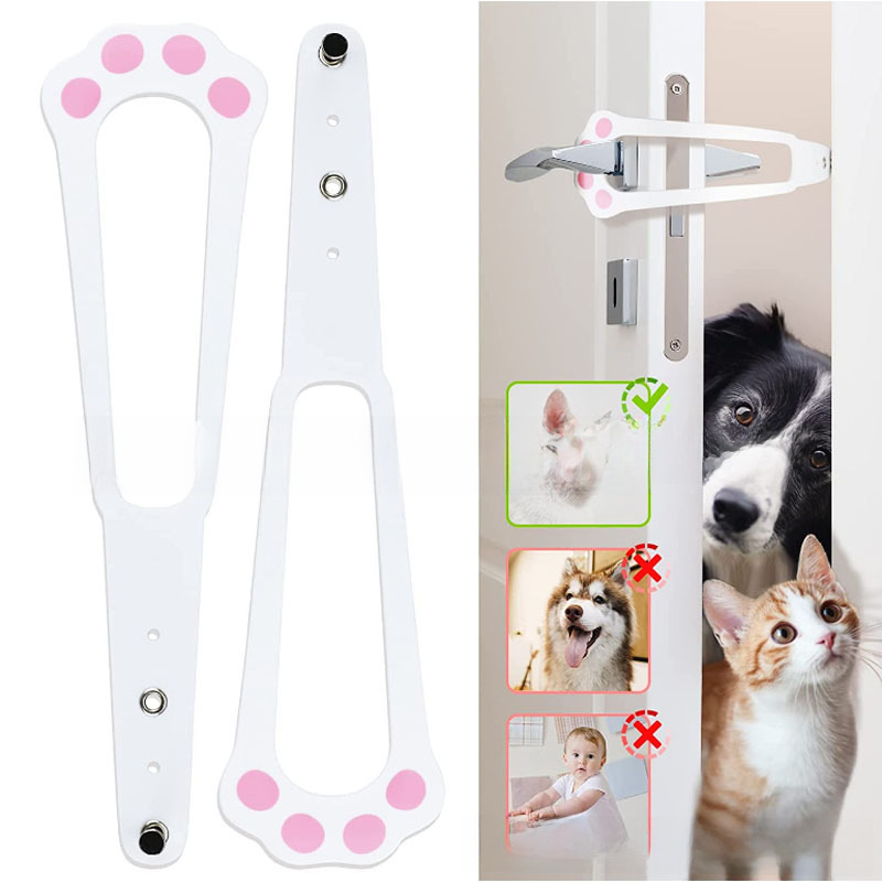 宠物房门闩锁Cat Door Holder Latch 防止狗狗进入的猫咪弹性门锁