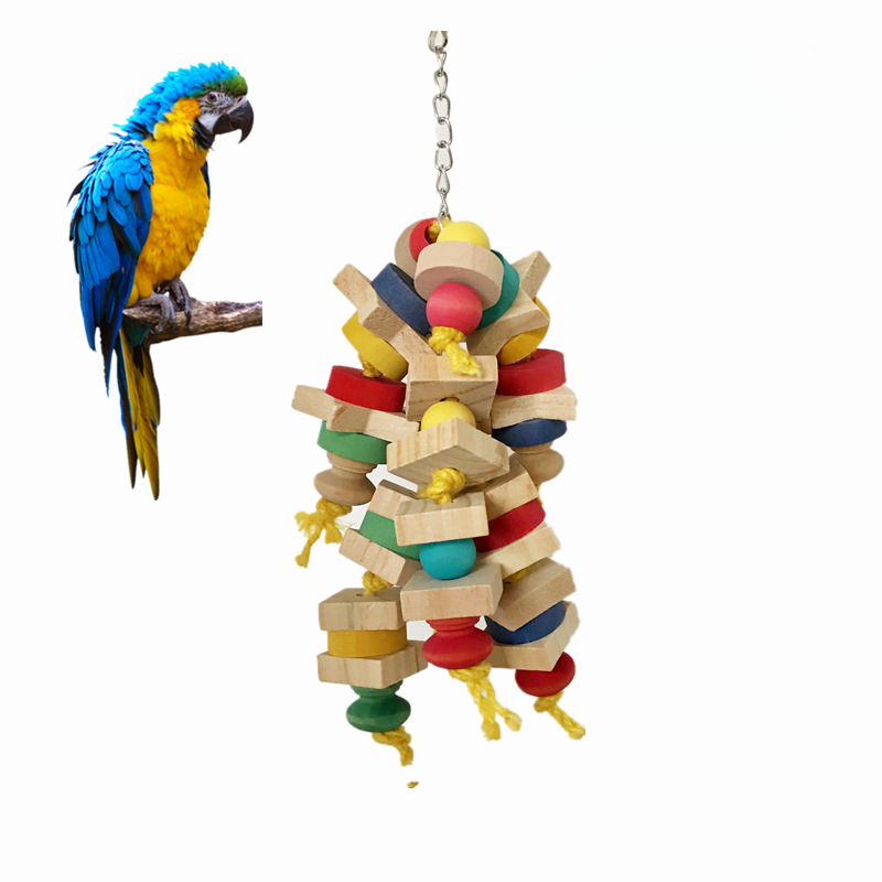 Large, medium and small parrot bite toy log block bite string climbing ladder Ladder