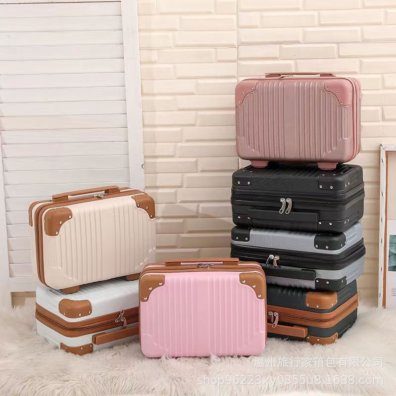 Corner cosmetic case 14-inch suitcase female companion gift case portable trolley suitcase [small ]]