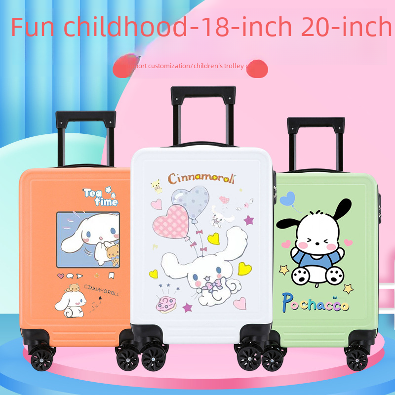 children's luggage fashion cartoon boarding case 18-inch universal wheel suitcase 20-inch password lock trolley case