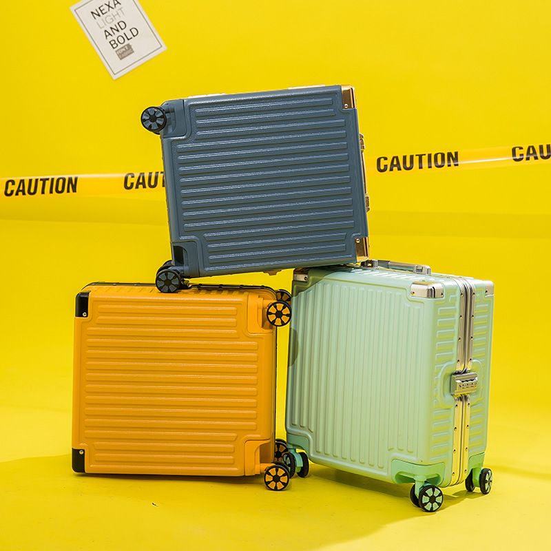 High-value luggage small female 18-inch lightweight boarding box aluminum frame trolley case student mini suitcase