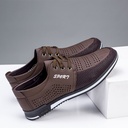 Men's Leather Shoes Spring and Summer Korean Fashionable Business Casual Shoes Men's Youth Work Shoes Mesh Breathable Men's Shoes