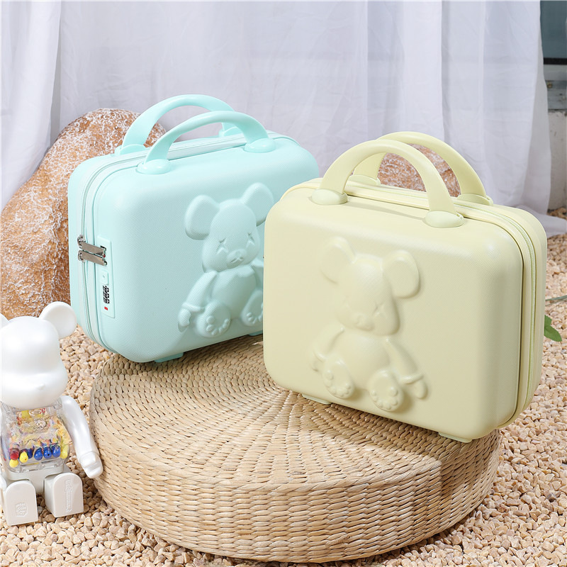 Cartoon 14 Inch Cosmetic Case Mini Laptop Case Small Luggage Accompanying Gift Password Suitcase Storage Cosmetic Bag