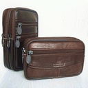 Men's Genuine Leather Mobile Phone Bag Waterproof Cowhide Belt Mobile Phone Waist Bag Site Multifunctional Men's Waist Bag