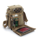Fashion Men's Casual Small Crossbody Bag Trendy Canvas Bag Shoulder Bag Men's Bag Outdoor Multi-compartment Travel Bag 6662