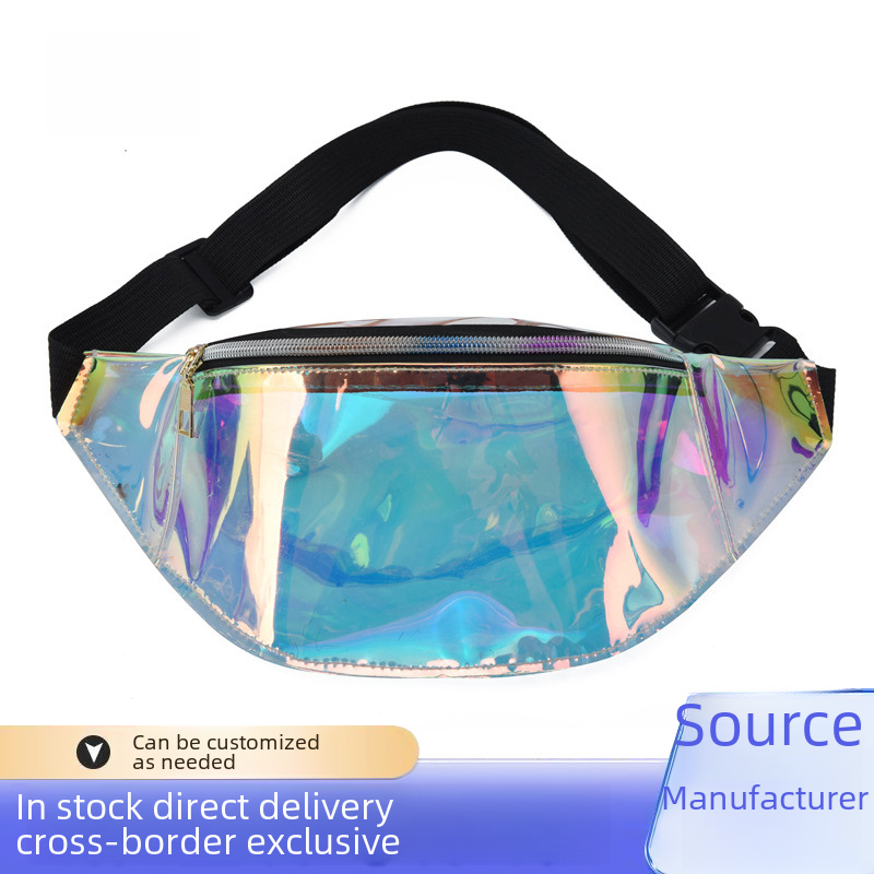 Summer Waist Bag Cool Colorful Laser Waist Bag TPU Waterproof Mobile Phone Waist Bag Fashionable Crossbody Chest Bag
