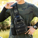 Men's chest bag crossbody bag multifunctional camouflage tactical backpack outdoor crossbody canvas bag leisure sports Luya bag