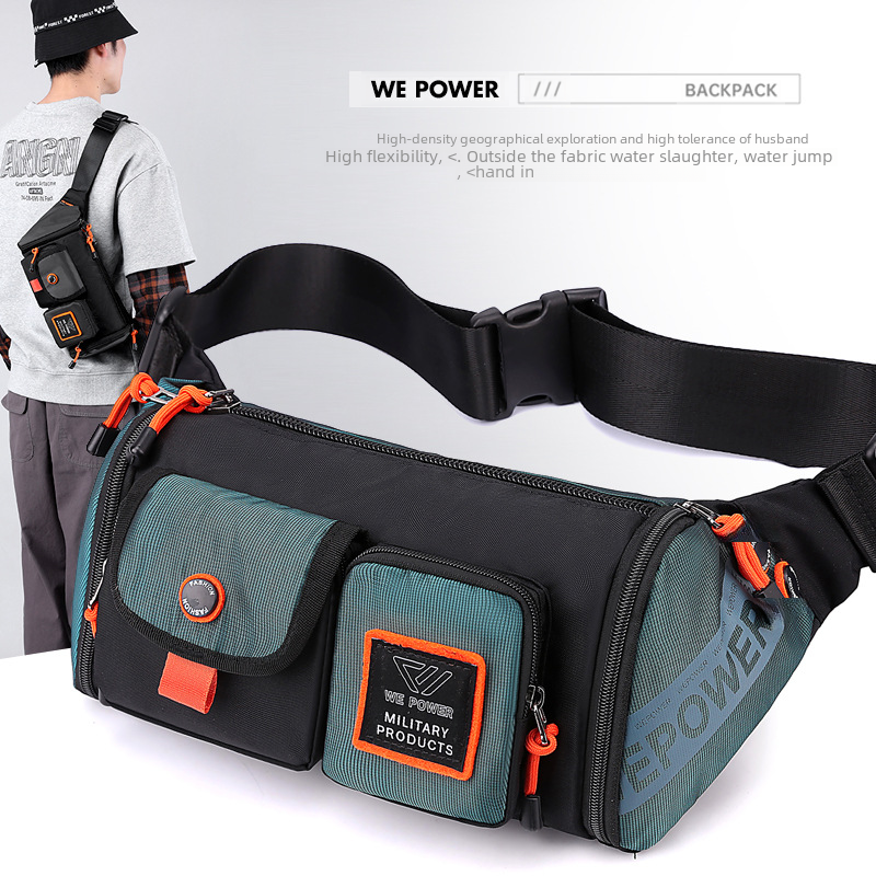 Men's Casual Functional Waterproof Chest Bag Fashion Trendy Shoulder Bag Crossbody Men's Bag Large Capacity Handbag