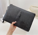 Factory men's handbags casual large capacity clip soft leather business embossed wallet Spirit Boy social bag