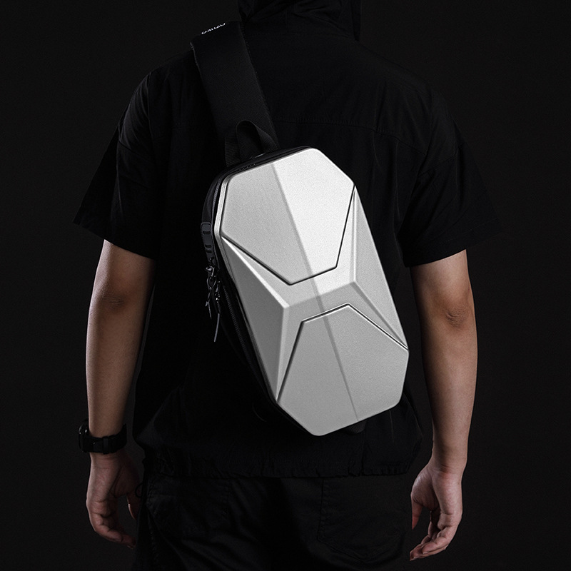 Functional Chest Bag Men's PC Hard Shell Men's Crossbody Bag Fashionable Brand Sports Men's Bag Shoulder Crossbody Bag