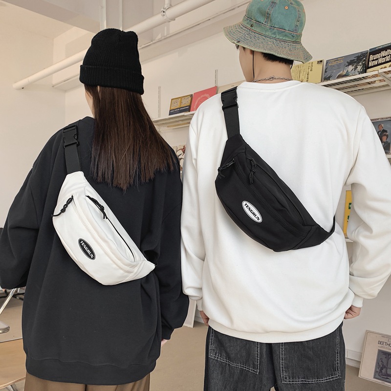 Mobile phone waist bag trendy brand men's chest bag Japanese simple lightweight shoulder small backpack women's casual sports messenger bag men