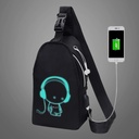 Cartoon luminous chest Bag Men's Korean-style fashionable messenger bag men's Oxford cloth student women's casual shoulder bag small backpack