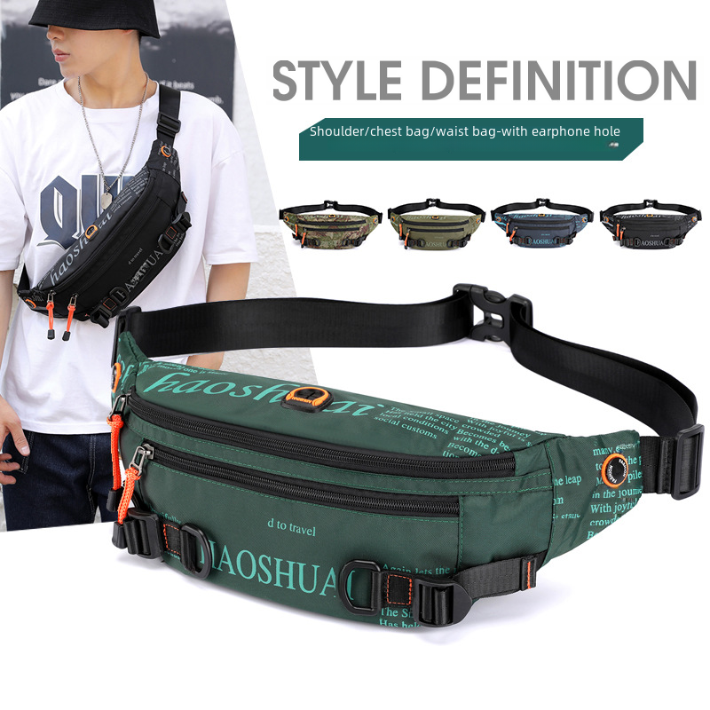 special outdoor men's waist bag street fashion chest bag messenger bag sports running close-fitting waist bag