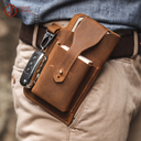 Crazy Horse Leather Mobile Phone Bag Sports Tactical Waist Bag Hanging Bag Retro Genuine Leather Men's Waist Bag