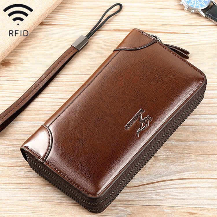 Men's handbag clutch men's clutch double zipper men's clutch clutch leather wallet in stock