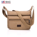 Korean canvas shoulder bag multi-layer large capacity messenger bag multi-functional outdoor travel bag