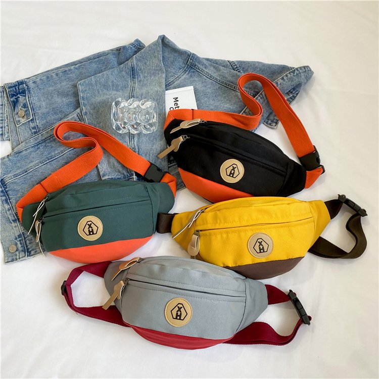 bags Chest Bag Men's Bag Japanese Casual Crossbody Bag Korean Contrasting Color Sports Mobile Phone Waist Bag