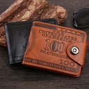 Wallet men's retro variable Short magnetic buckle US dollar pattern dollar bag men's wallet multi-card business style wallet