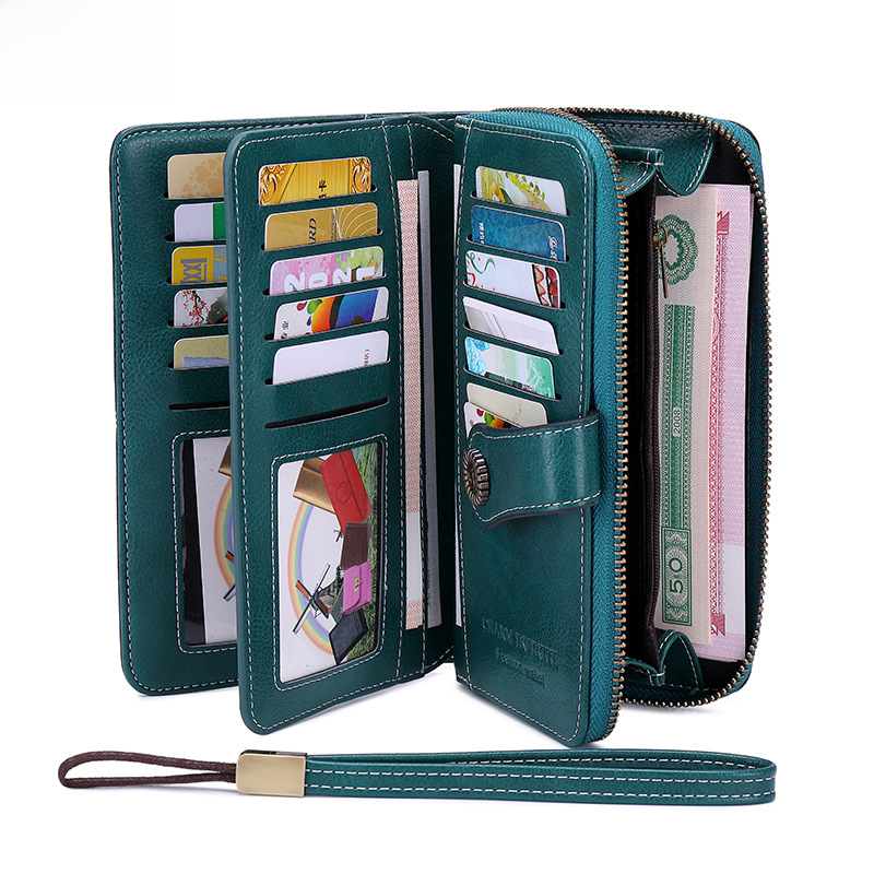 RFID Anti-magnetic Wallet Long Zipper Women Wallet Wallet Large Capacity Clutch