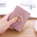 Love Wallet Women's Short Hidden Buckle Multi-Card One-in-One Student Mini Sweet Thin Small Coin Purse