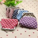 Linen polka dot coin purse fabric coin bag children's wallet bag creative Taobao small gifts