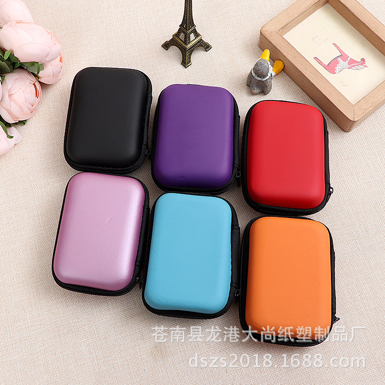 cute cartoon square earphone bag mobile phone charger data cable storage bag portable coin purse