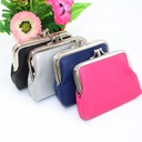 double-layer PU coin purse women's short wallet small fresh candy-colored coin bag spot