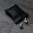 Leather shrapnel clip pocket coin purse mini bluetooth headset storage bag small wallet card holder for data cable storage