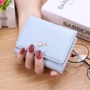 Small Wallet Women's Short Korean Style Fresh Simple Cute Love Coin Purse Women's Triple Folding Wallet