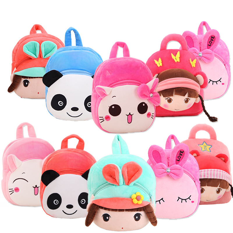 Children's schoolbag kindergarten small and middle class boys and girls backpack Plush Backpack strawberry animal bag