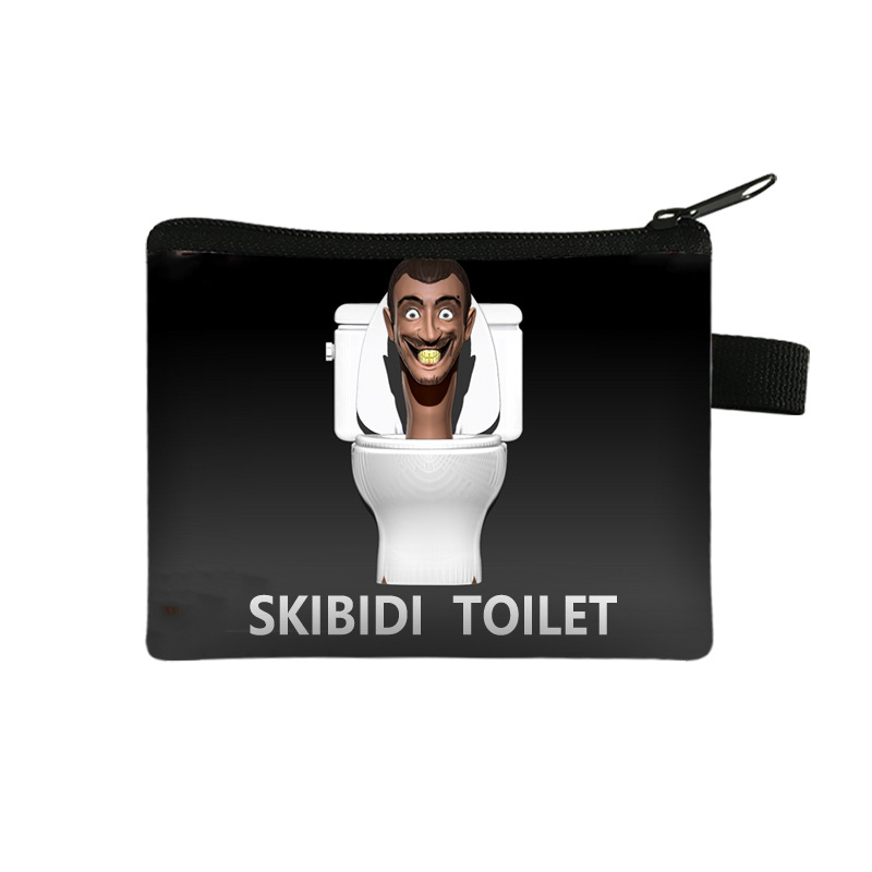 跨境新款 skibidi toilet plush恶搞马桶人零钱包涤纶卡通钱包