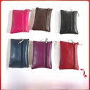Three pull ladies PU litchi grain coin purse card bag zipper Mini small wallet coin bag key bag