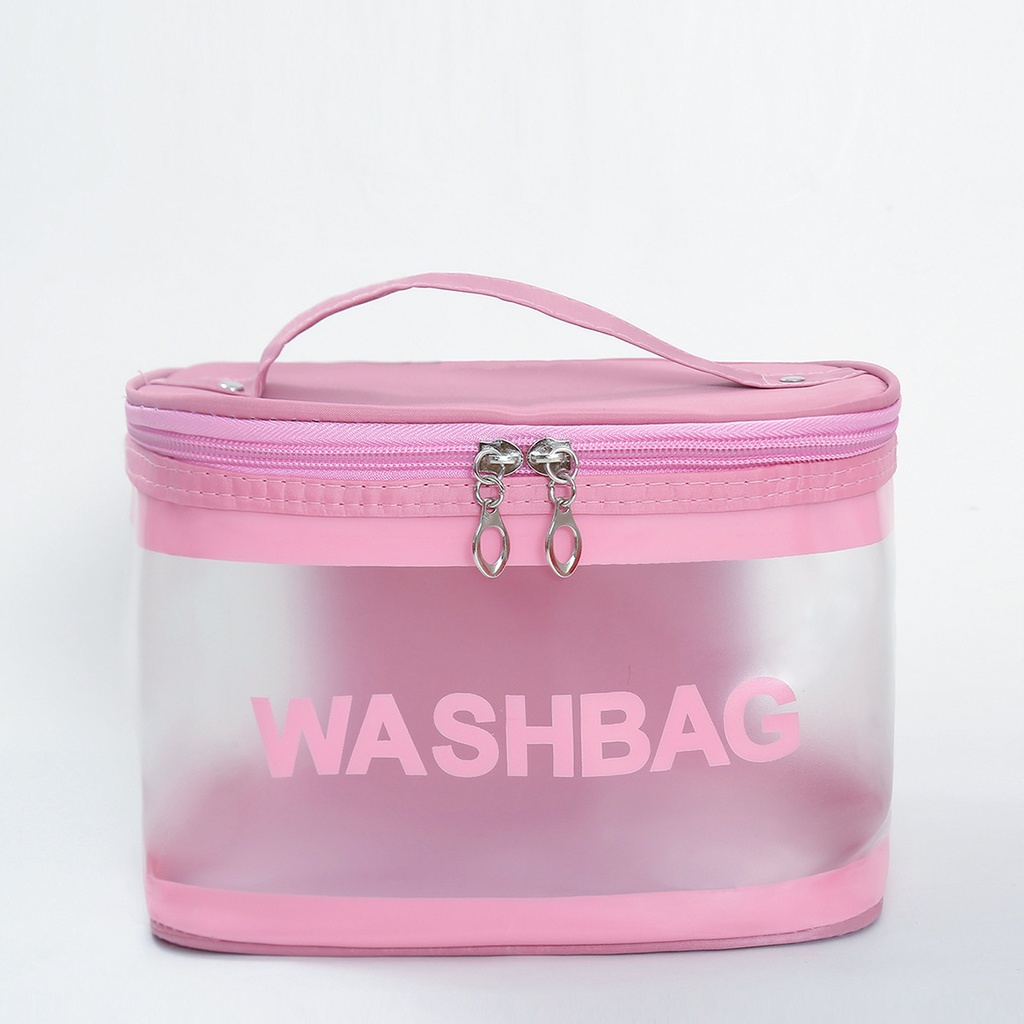 Super Large Capacity Fashionable Square Bag Cosmetic Bag Transparent Frosted Storage Bag Wash Bag Convenient with Portable