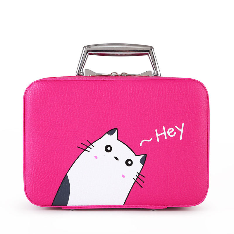 Factory cartoon portable cosmetic bag out portable large capacity storage bag high color value cat cosmetic case