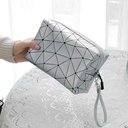 Power factory rhombus PU leather cosmetic bag ladies cosmetic storage bag travel storage bag LOGO can be developed