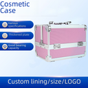 Cosmetic Case Portable Aluminum Alloy Storage Case Large Capacity with Mirror Professional Makeup Follower Portable Multi-layer Small Toolbox