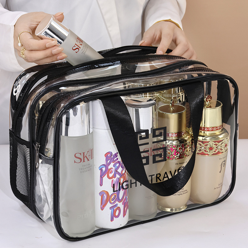大容量化妆包高颜值便携旅行收纳袋透明干湿分离洗漱包健身游泳包