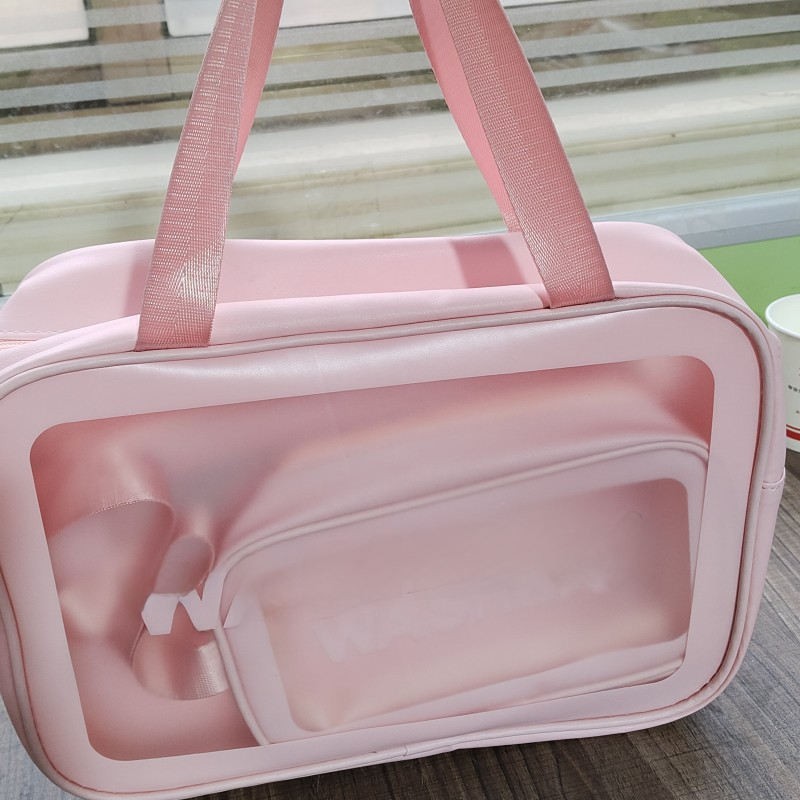 新款ins网红pvc防水洗漱包大容量化妆袋透明旅行收纳袋厂家洗浴包