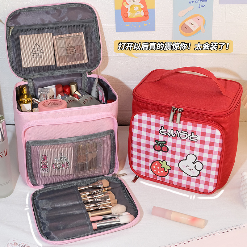 Cute large capacity portable storage wash bag travel portable ins high color value bucket cosmetic bag