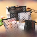 Internet Celebrity Explosive Ins Flocking Yarn Love Wash Storage Bag Portable Travel Perspective Cosmetic Bag Small Cute Set