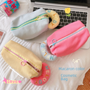Tengyi Youpin macaron color pencil case storage bag large capacity fabric clutch simple contrast color cosmetic bag