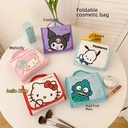 Sanrio Large Capacity High-value Folding Cartoon Cosmetic Bag Cute Travel Portable Cosmetic Storage Bag