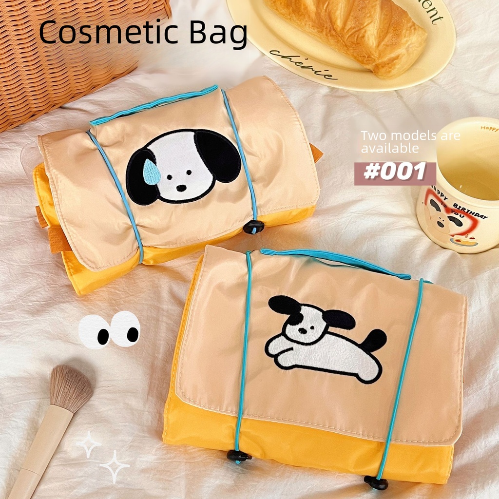 ins puppy cosmetic bag detachable mesh storage bag large capacity portable travel four-in-one wash bag
